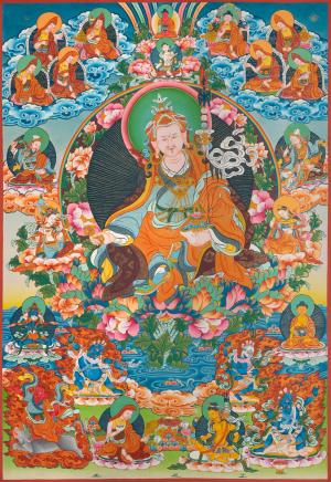 An artistic thangka of Guru Padmasambava popularly known as Guru Rinpoche